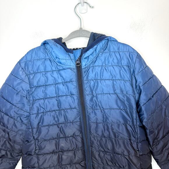 GAP Kids Boys Lightweight Puffer Jacket In Ombre Blue Size XS - Picture 2 of 10